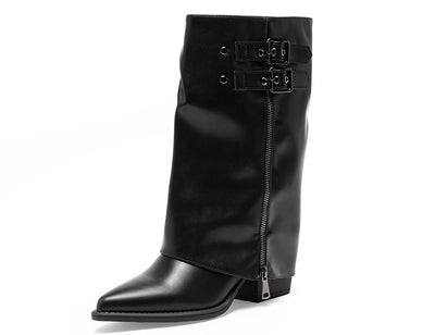 Bota Mujer Polaina Estilo Shark Lock - Tendencia 2026 NE