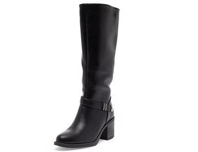 Bota Mujer Efecto Cuero Caña Alta con Hebilla Stuart NEW IN NE