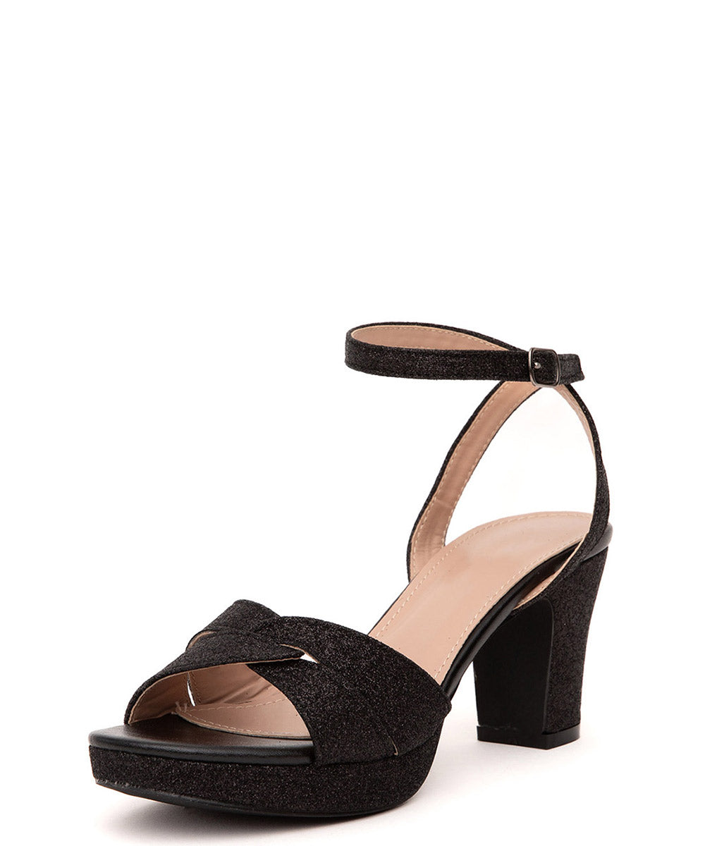Sandalia Fiesta Mujer Tacón y Terraplen BK