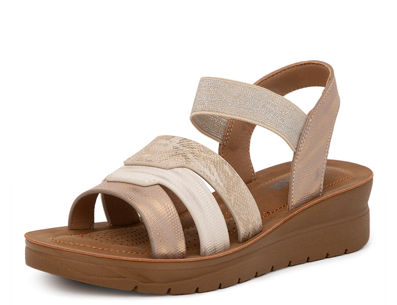 Sandalia Mujer Terraplen Bajo Última Moda BG