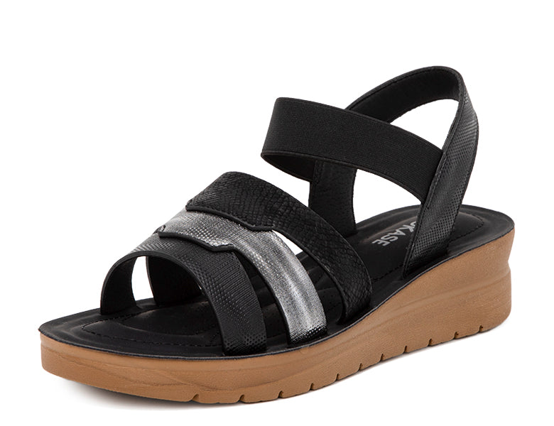 Sandalia Mujer Terraplen Bajo Última Moda BK