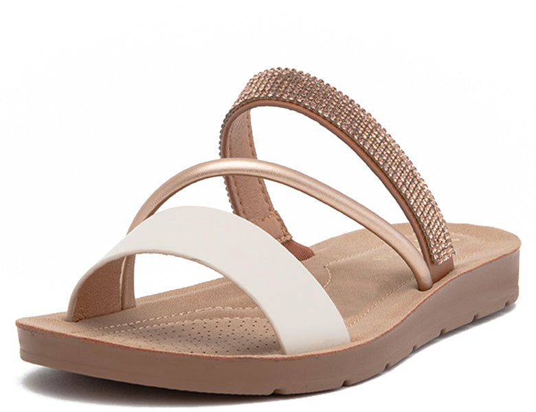 Sandalia Mujer Plana Brillos Tendencia BG