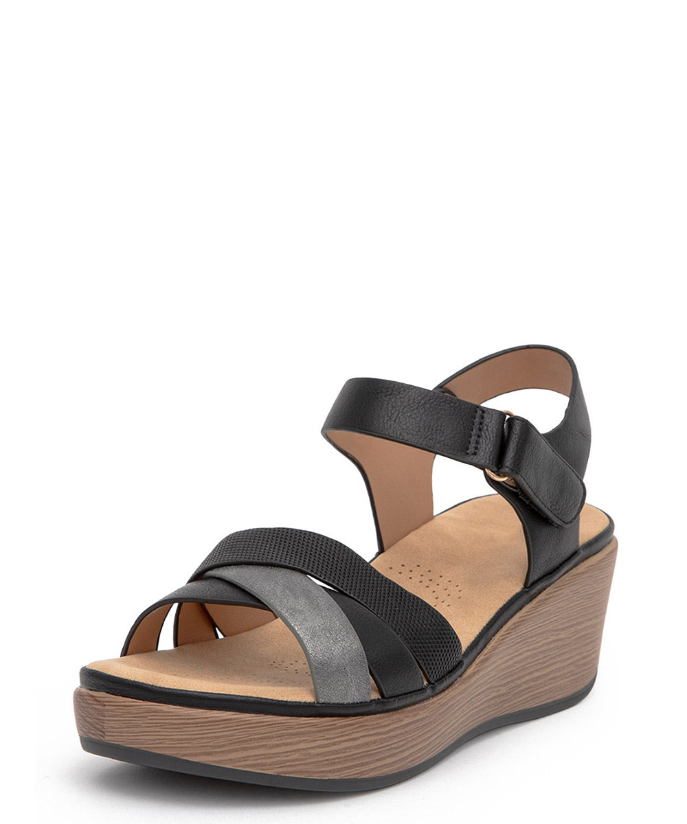 Sandalia Confort Mujer Premium Terraplen Cuña BL