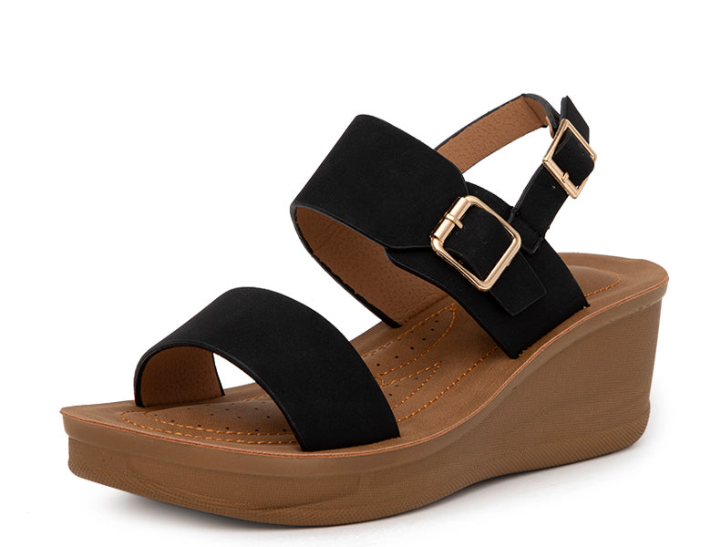 Sandalia Mujer Cuña Terraplan Clásica BK