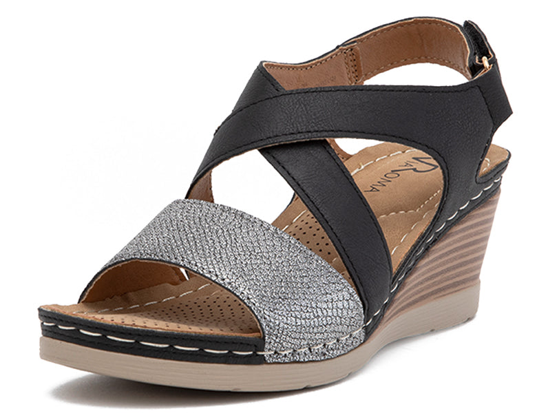 Sandalia Mujer Cuña Terraplen Tendencia NE