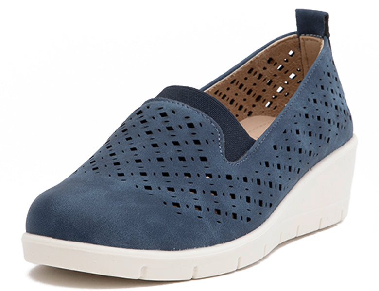Mocasín Mujer Comfort Cuña BL